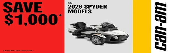 You are currently viewing Save up to $1,000 on 2026 Spyder models