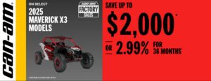 Read more about the article Can-Am Save up to $2,000 or 2.99% for 36 months – 2025 Maverick X3 Models